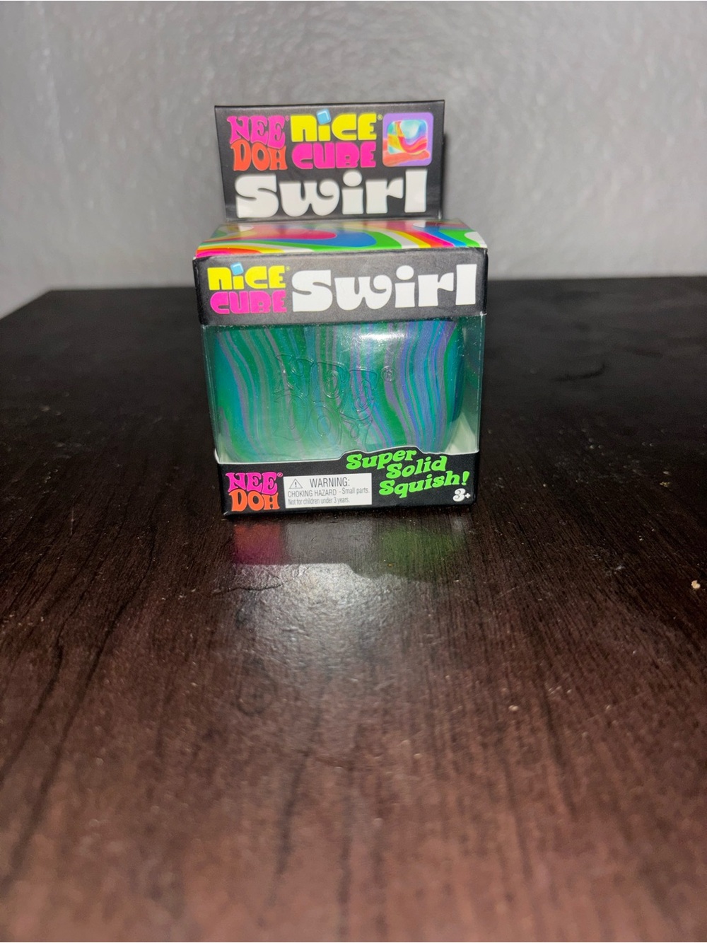NeeDoh Nice Cube Swirl Super Solid Squish - Green & Purple Swirl